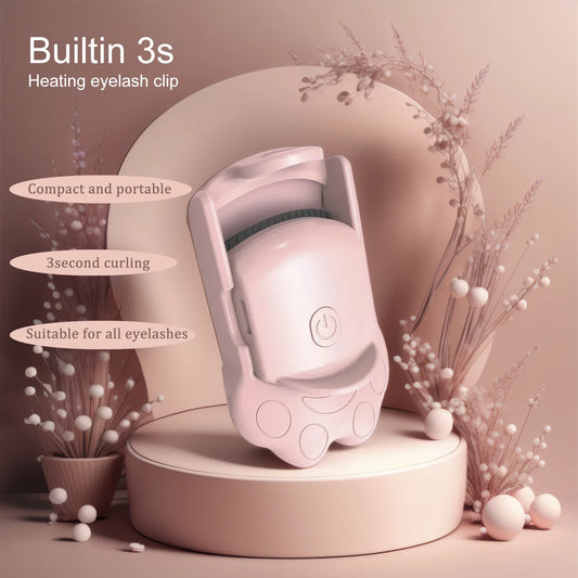 Electric Heated Eyelash Curler for Lasting Styling Portable Lash Lift Tool Intelligent Natural Curling with USB Rechargeable