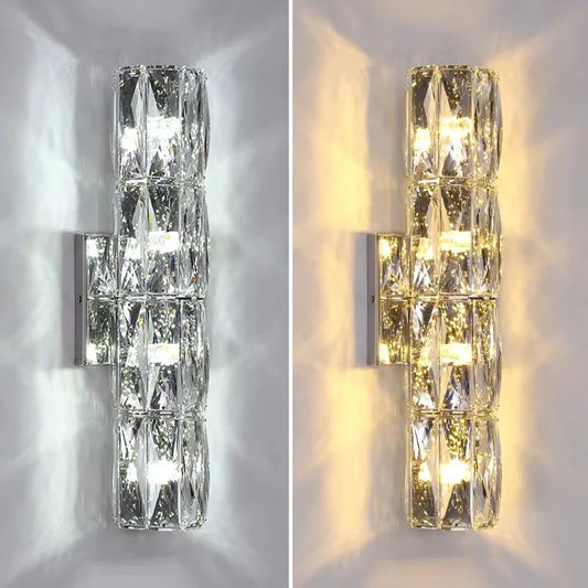 Luxury Crystal LED Bedroom Wall Lamps Indoor Lighting Chrome Glass Sconces Fixtures Modern Living Room TV Background Wall Lights